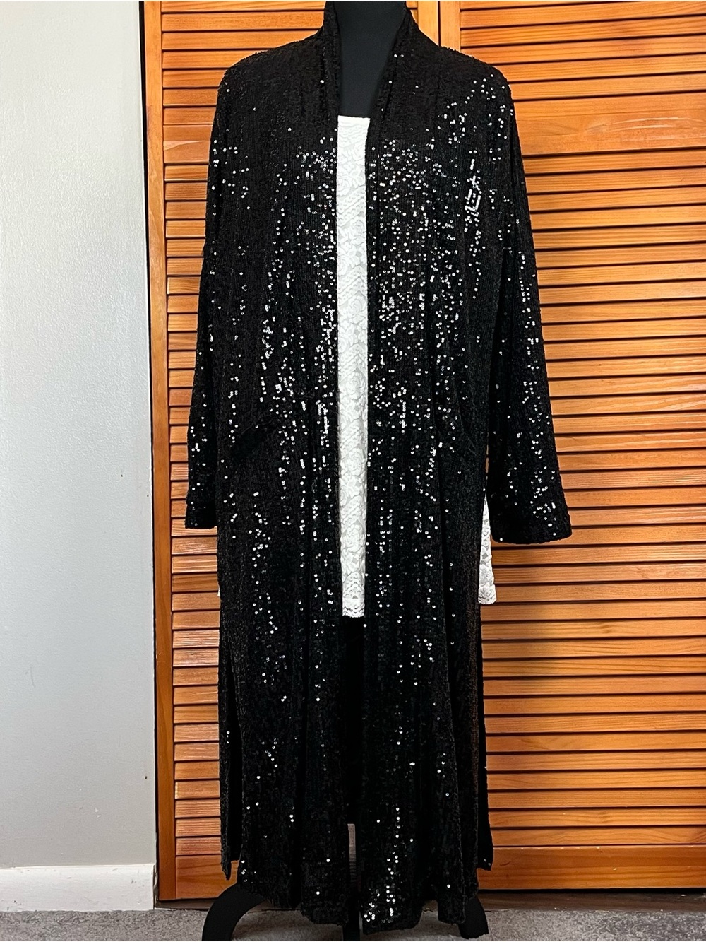 BB Dakota Black Show Stopper Sequin Open Cardigan